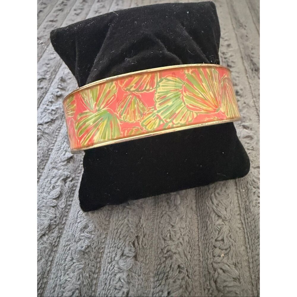Lilly Pulitzer Pink and Green tropical bangle bracelet